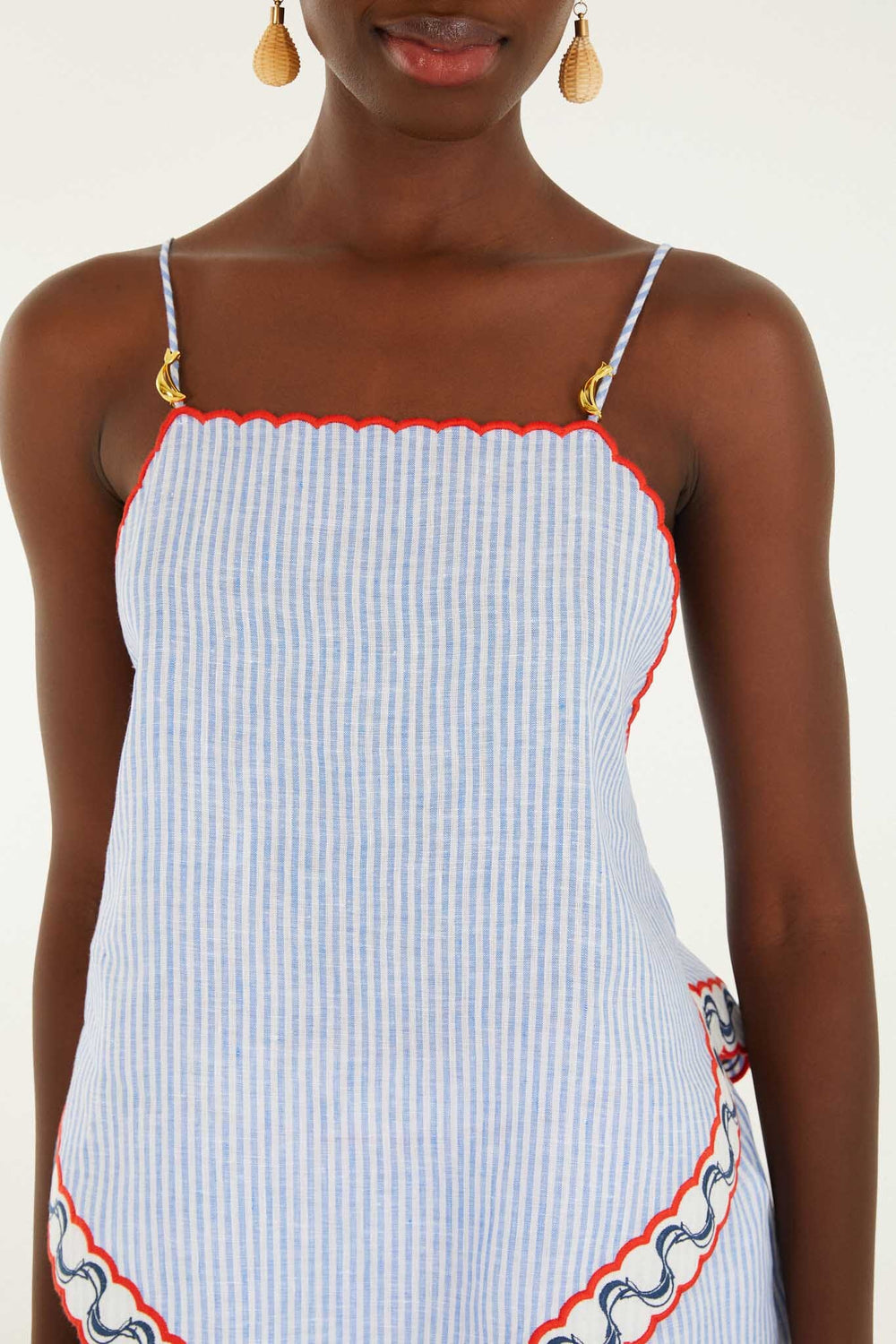 Blouse With Embroidery Detail - FARM Rio PEIXE COPA