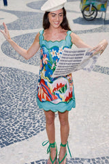 Multicolor Garden Of Life Scarf Scallop Mini Dress - FARM Rio GARDEN OF LIFE SCARF MULTICOLOR
