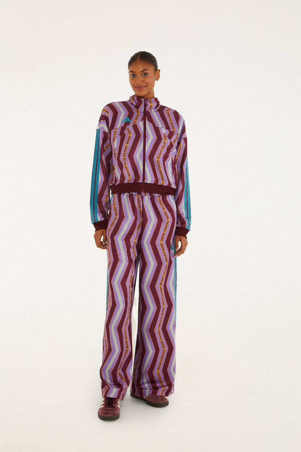Zig Zag Stripes Lilac Adidas Tiro Jacket - FARM Rio ZIG ZAG STRIPES LILAC
