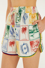 Off-White Brasil Vintage Crochet Lenzing Ecovero Euroflax Shorts - FARM Rio BRASIL VINTAGE OFF-WHITE