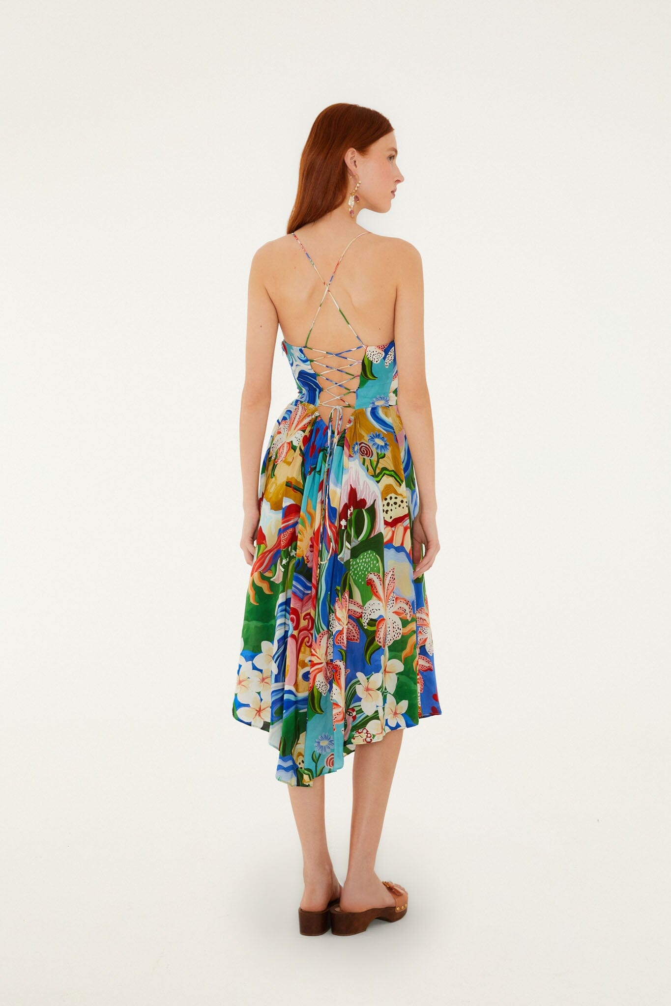 Multicolor Garden Of Life Back Ties Midi Dress - FARM Rio GARDEN OF LIFE MULTICOLOR