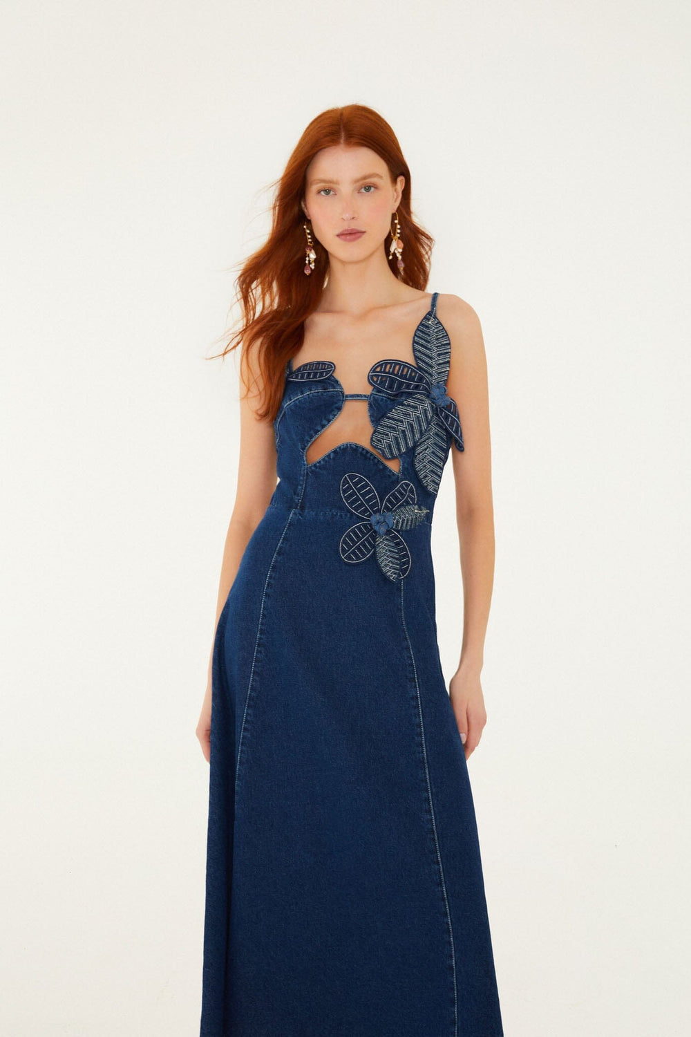 Denim Flower Dress - FARM Rio DENIM