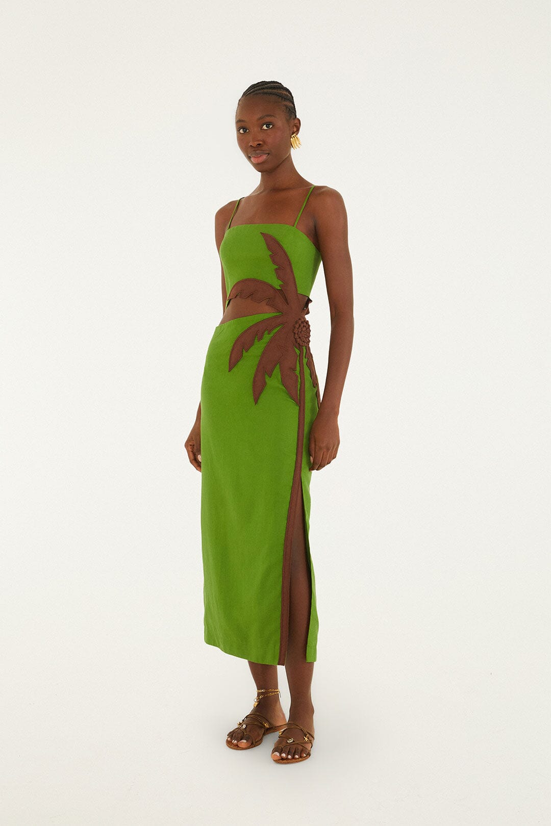 Green Palm Tree Maxi Dress - FARM Rio GREEN