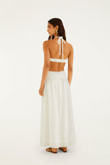 Off-White Coast Stars 3d Bodice Lenzing Ecovero Euroflax Maxi Dress - FARM Rio COAST STARS OFF-WHITE