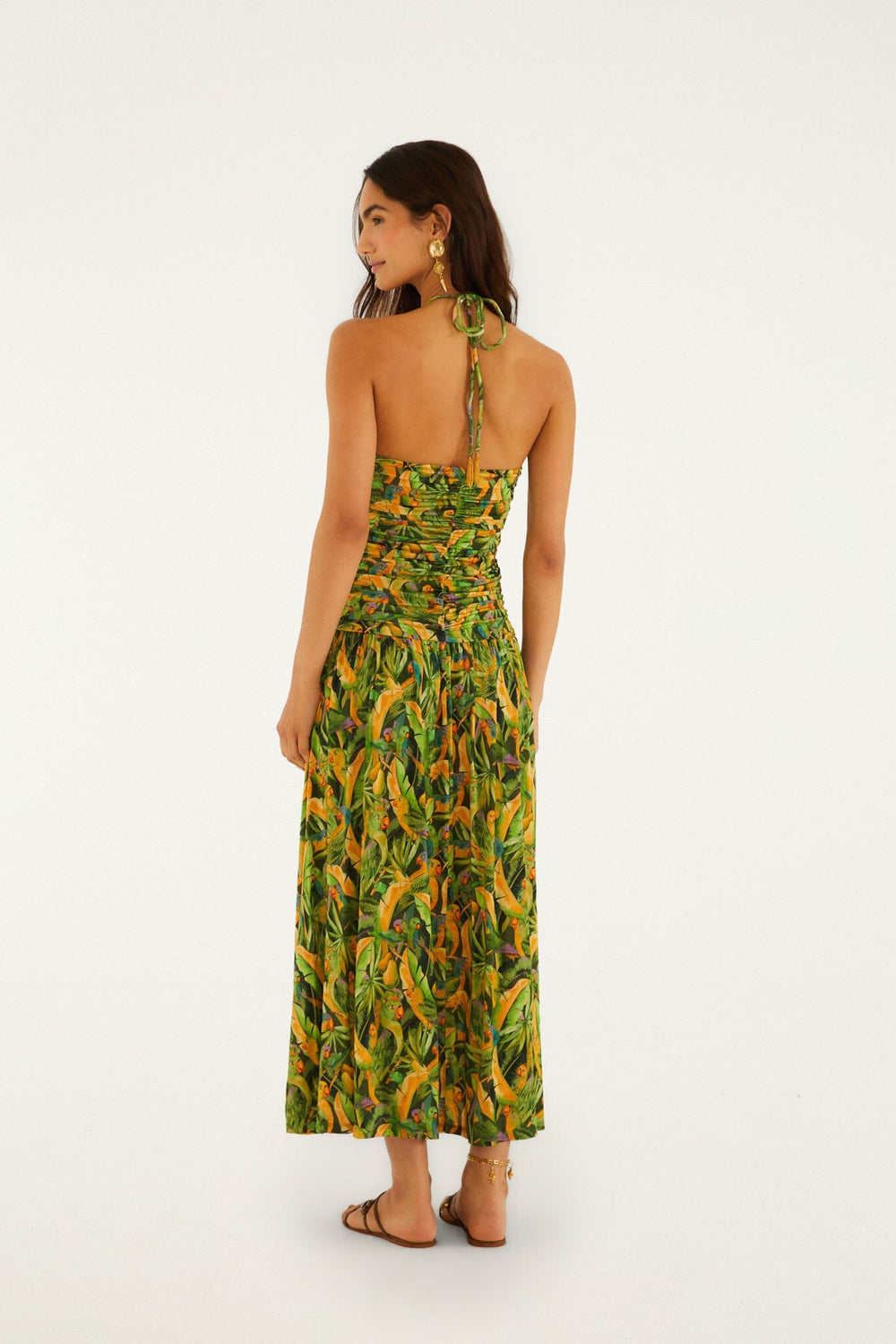 Forest Green Parrots Maxi Dress - FARM Rio PARROTS FOREST GREEN