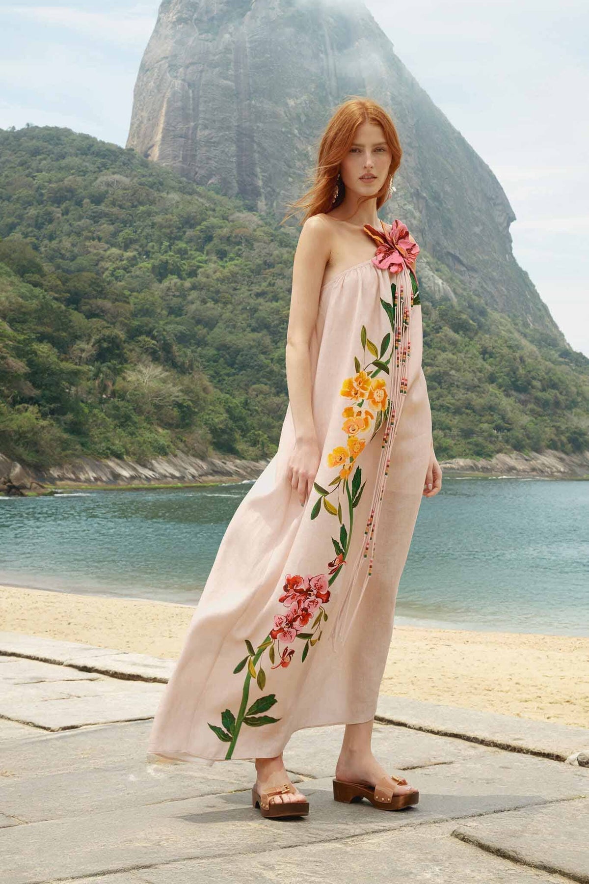 Pink Garden Terrace 3d One-Shoulder Maxi Dress - FARM Rio GARDEN TERRACE PINK
