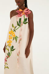Pink Garden Terrace 3d One-Shoulder Maxi Dress - FARM Rio GARDEN TERRACE PINK
