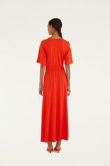 Red Artsy Flora Cut-Out Organic Cotton Maxi Dress - FARM Rio RED
