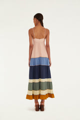 Multicolor Pleats Lenzing Ecovero Euroflax Maxi Dress - FARM Rio MULTI
