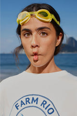 Off-White Summer In The Tropics Crochet Hem T-Shirt - FARM Rio OFF-WHITE