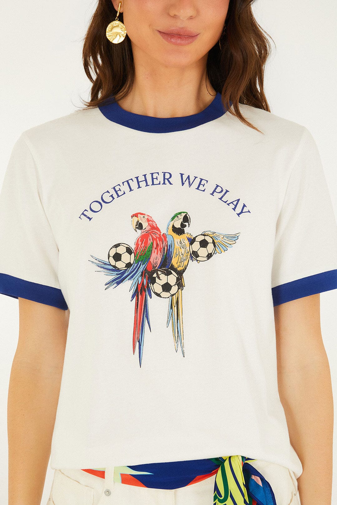 Off-White Together We Play Short Sleeve T-Shirt - FARM Rio TOGETHER WE PLAY