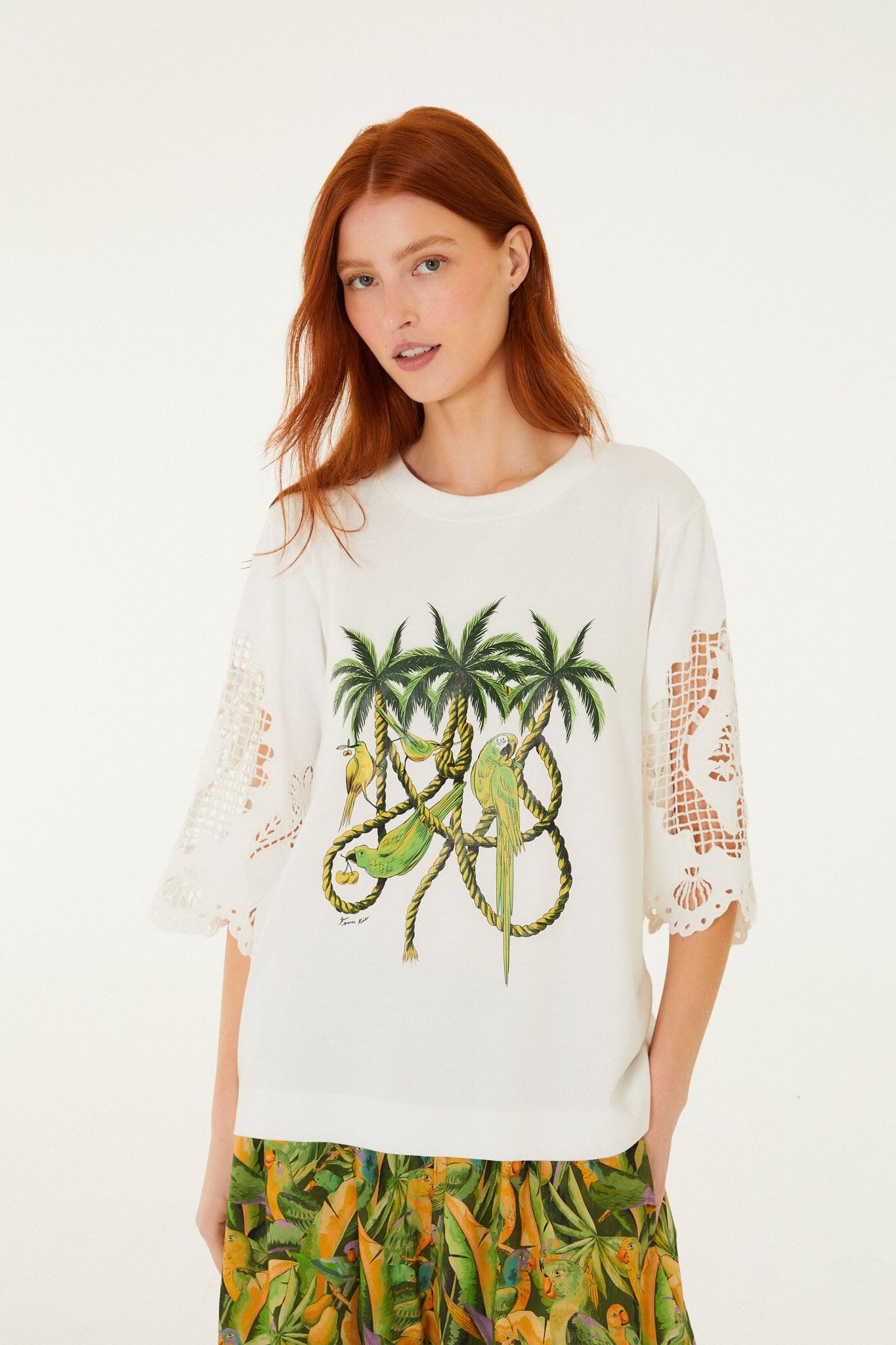 Ropes And Birds Richelieu Blouse - FARM Rio OFF-WHITE