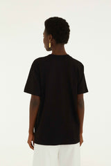 Black Landscape Carioca Organic Cotton Relaxed T-Shirt - FARM Rio BLACK