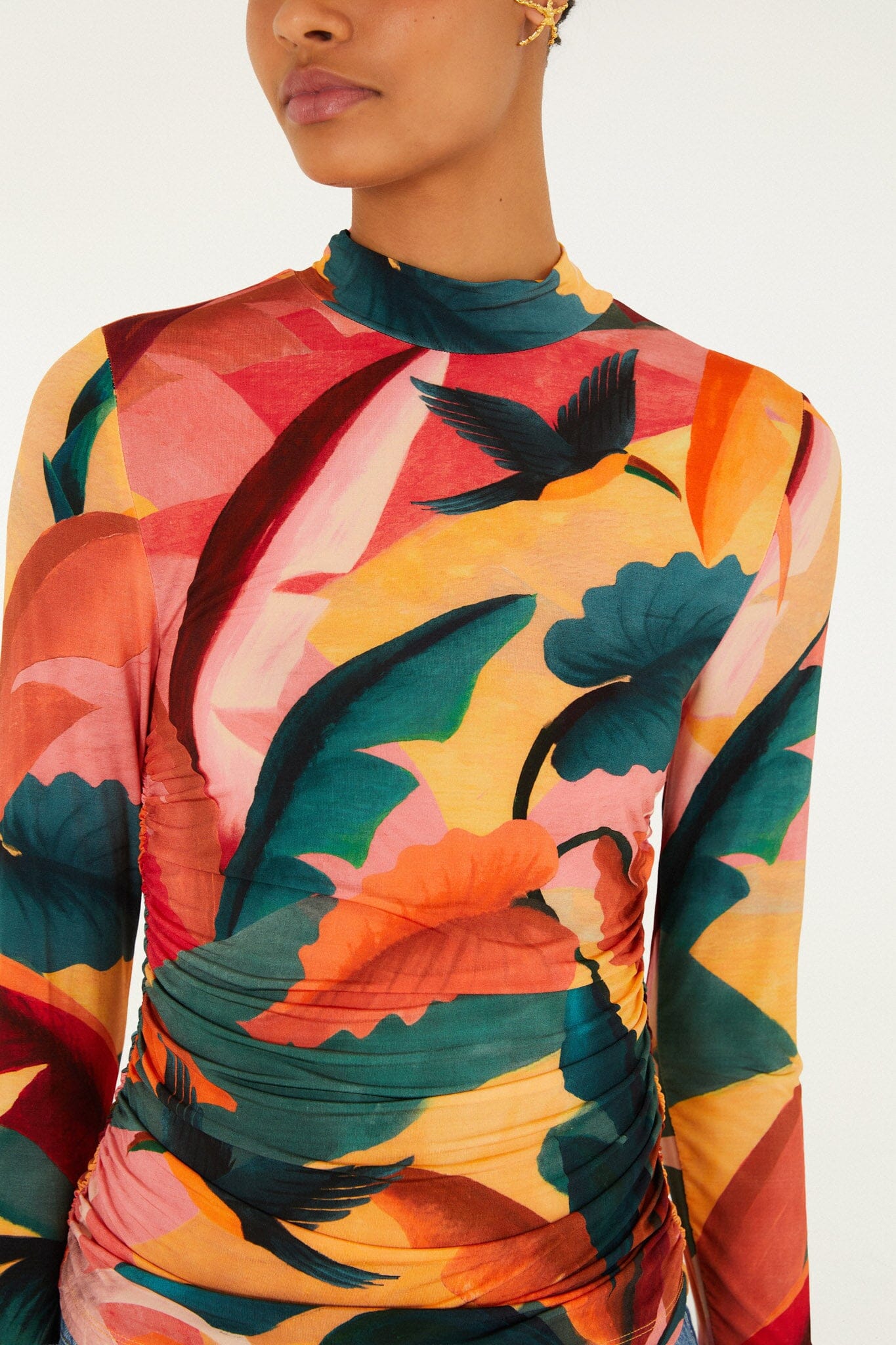 Multicolor Atlantic Rainforest Jersey Blouse - FARM Rio ATLANTIC RAINFOREST MULTICOLOR