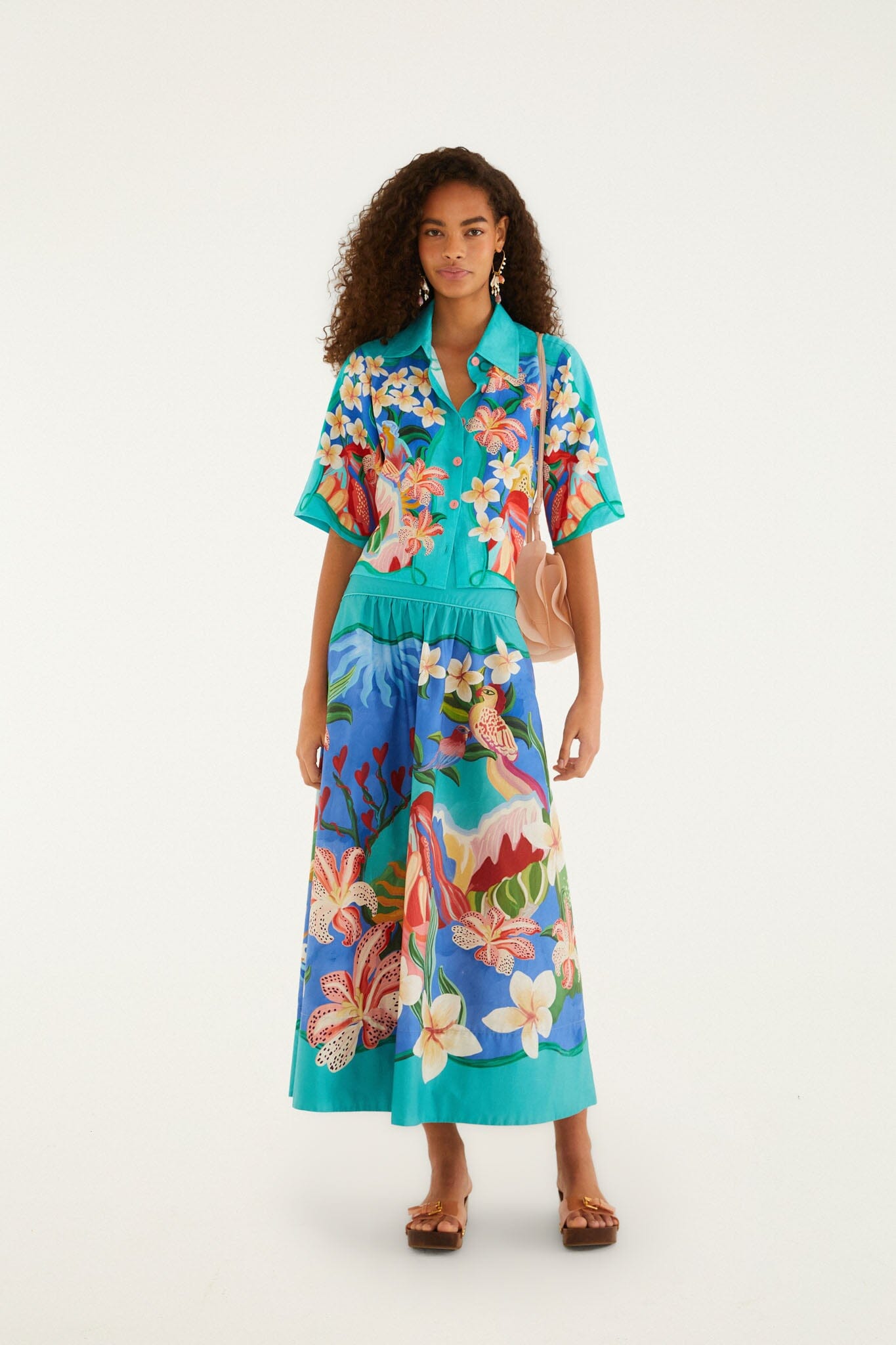 Multicolor Garden Of Life Pockets Midi Skirt - FARM Rio GARDEN OF LIFE MULTICOLOR