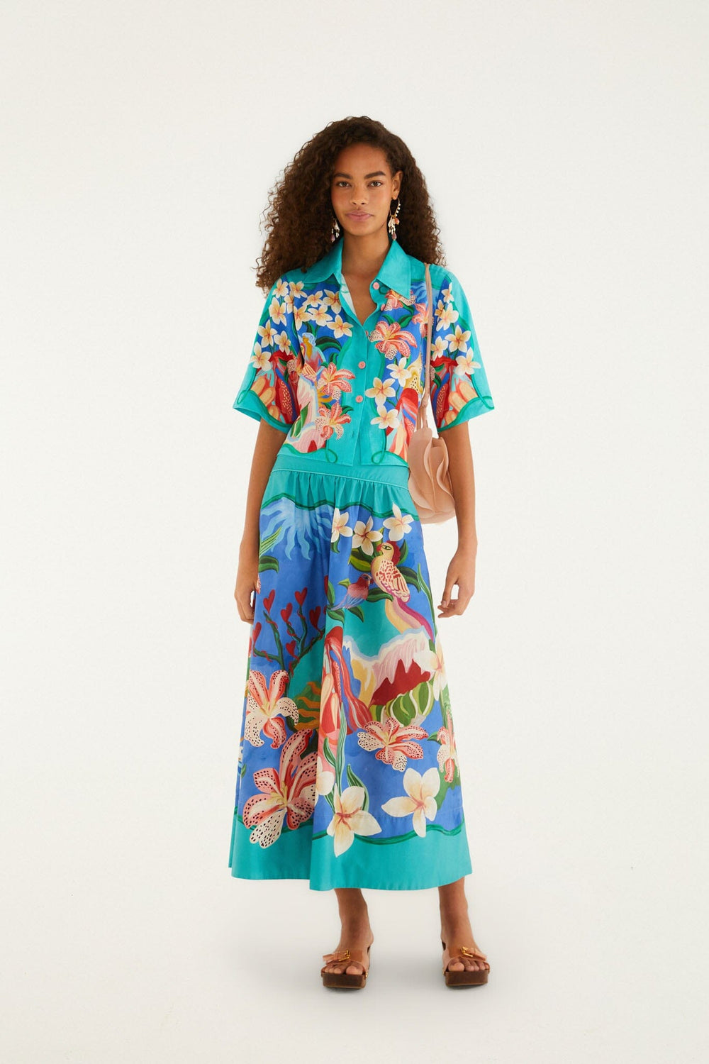 Multicolor Garden Of Life Pockets Midi Skirt - FARM Rio GARDEN OF LIFE MULTICOLOR