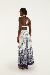 Off-White Fishes Flow Lenzing Ecovero Euroflax Maxi Skirt - FARM Rio FISHES FLOW OFF-WHITE