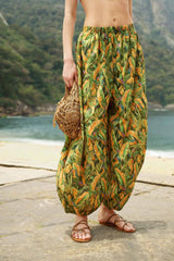 Forest Green Parrots Balloon Pants - FARM Rio PARROTS FOREST GREEN