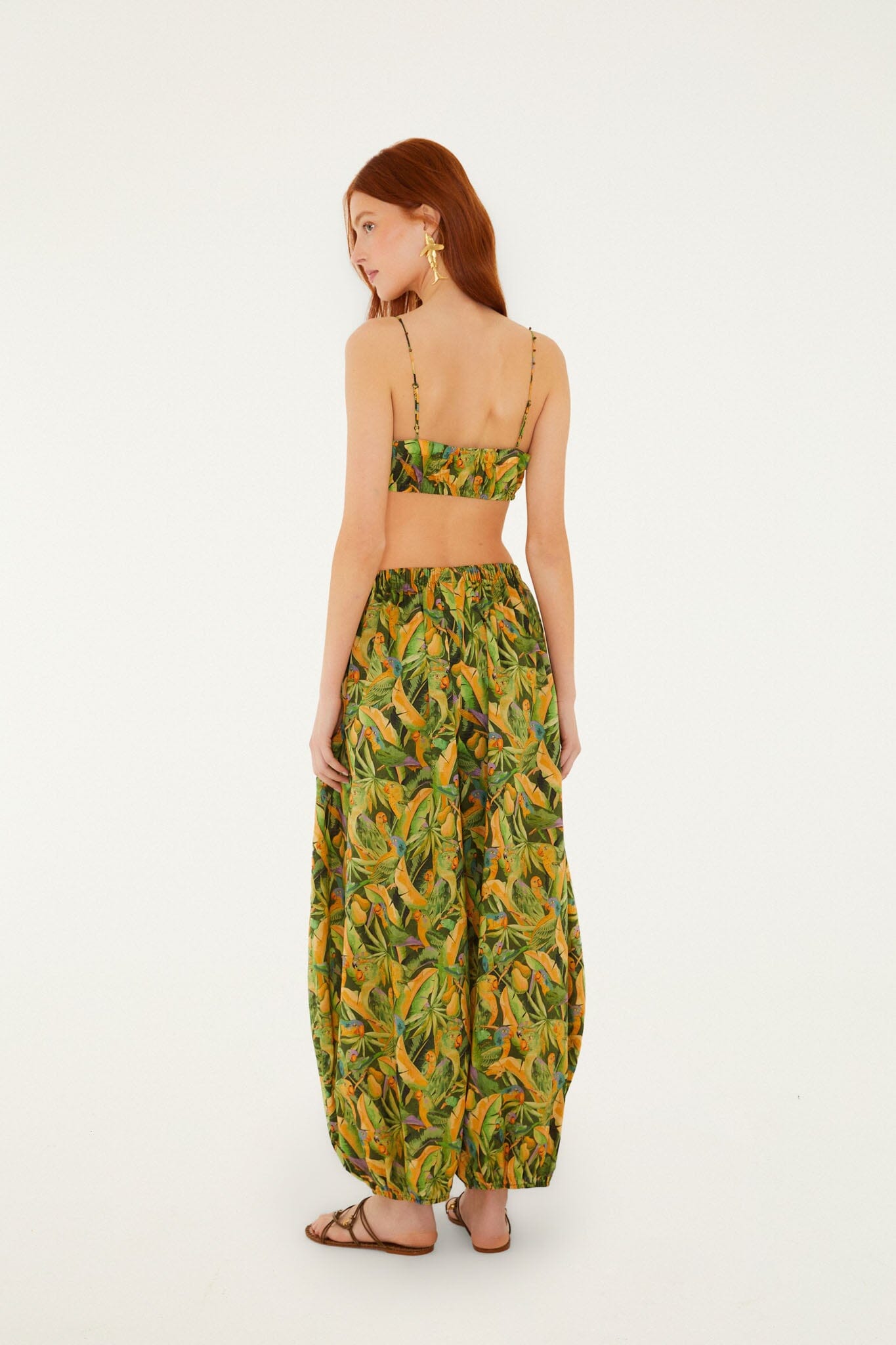 Forest Green Parrots Balloon Pants - FARM Rio PARROTS FOREST GREEN