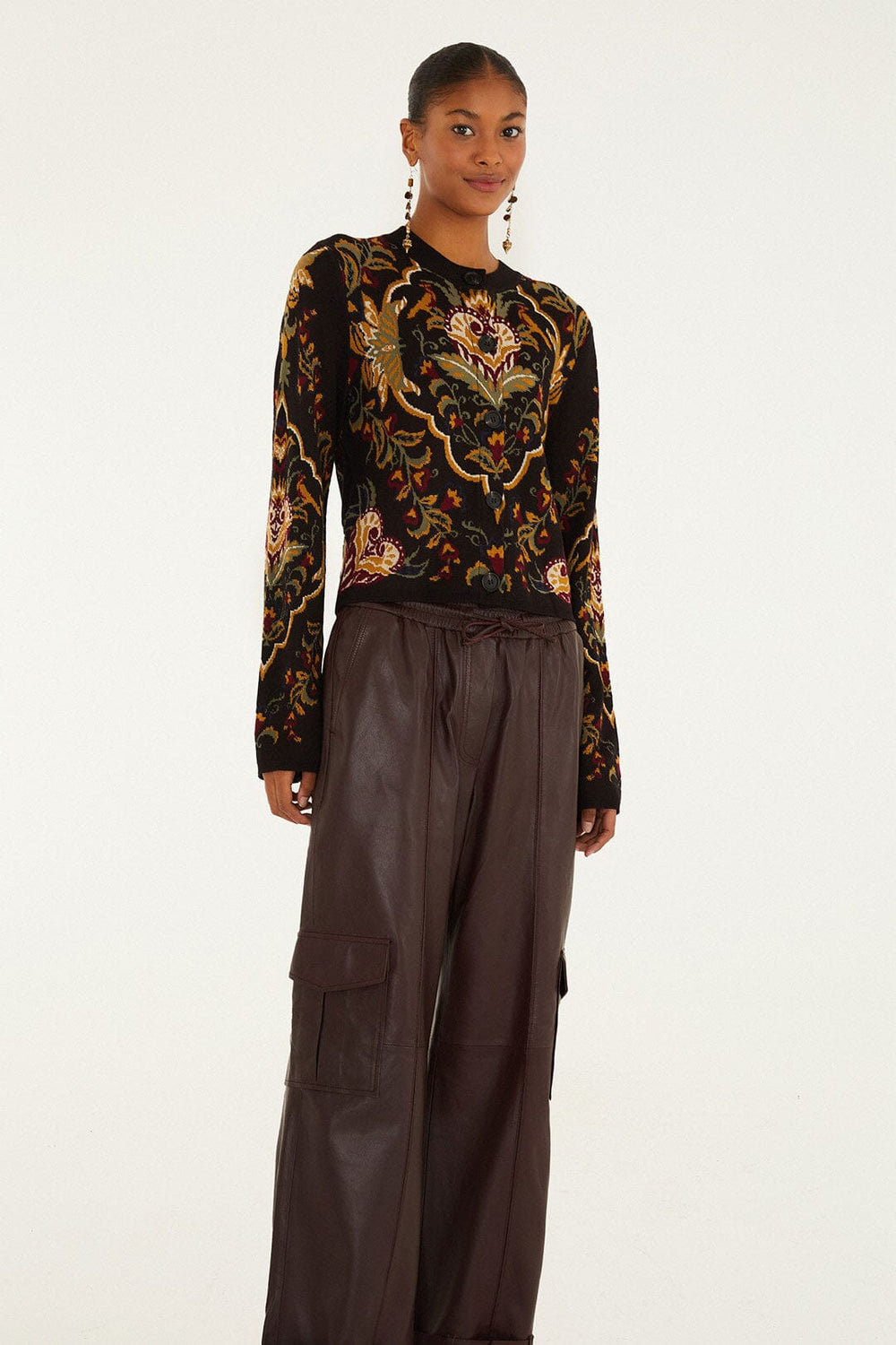 Burgundy Leather Pants - FARM Rio BURGUNDY