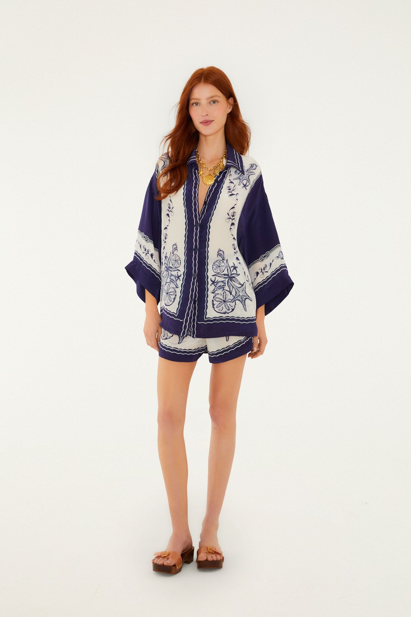 Off-White Coast Scarf Shorts - FARM Rio COAST SCARF OFF-WHITE