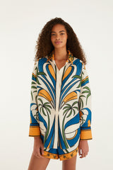 Multicolor Tropical Graphic Drawstring Pockets Shorts - FARM Rio TROPICAL GRAPHIC