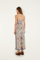 Soft Pink Floral Delhi Tapestry Belted Jumpsuit - FARM Rio FLORAL DELHI TAPESTRY LIGHT PINK