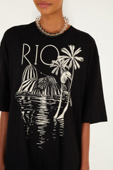B&w Rio Organic Cotton Mini Jumpsuit - FARM Rio BLACK