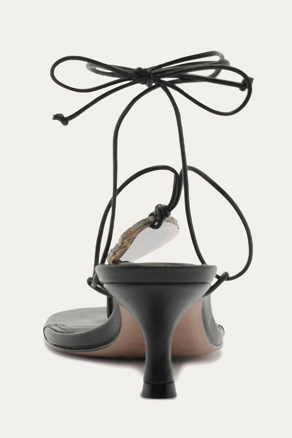 Stone Kitten Heel Sandal - FARM Rio BLACK