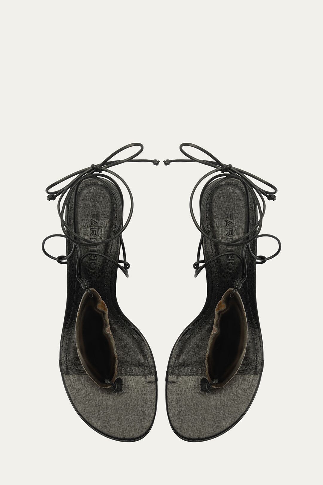 Stone Kitten Heel Sandal - FARM Rio BLACK
