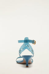 Blue Lace Jelly Kitten Heeled Sandal - FARM Rio SAPHIRE