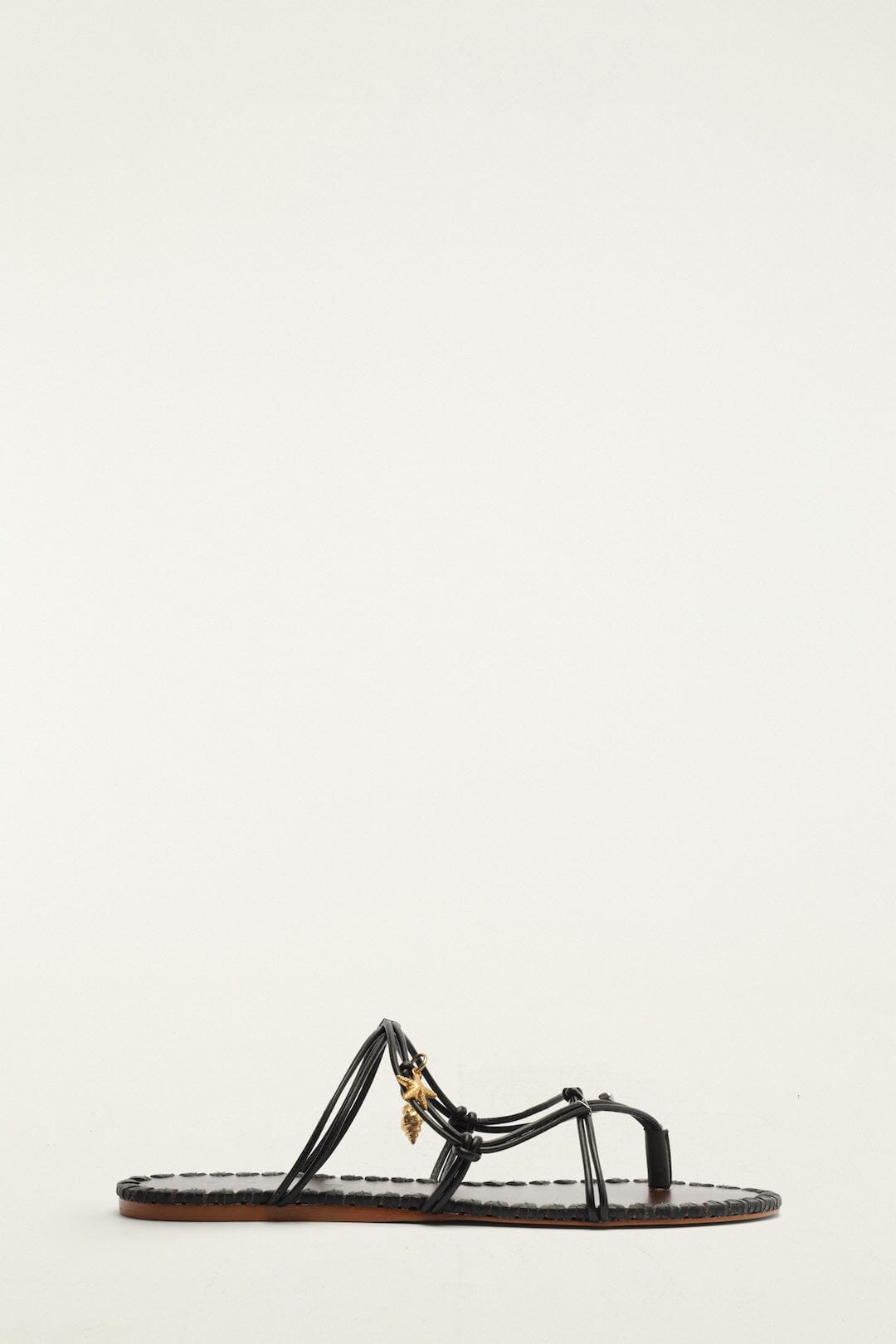 Sea Flat Sandal - FARM Rio BLACK AND CUOIO