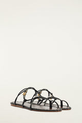 Sea Flat Sandal - FARM Rio BLACK AND CUOIO