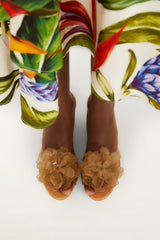 Orange Jelly Flower Wedge Sandal - FARM Rio TOFFEE