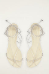 White Spaghetti Jelly Kitten Heeled Sandal - FARM Rio CLEAR AND IVORY