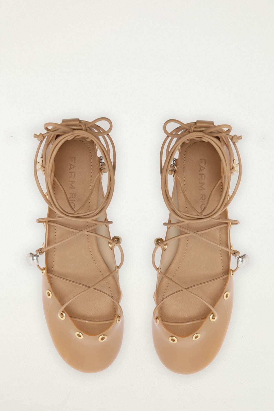 Sand Sea Lace Up Jelly Ballerina - FARM Rio TOFFEE