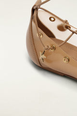 Sand Sea Lace Up Jelly Ballerina - FARM Rio TOFFEE