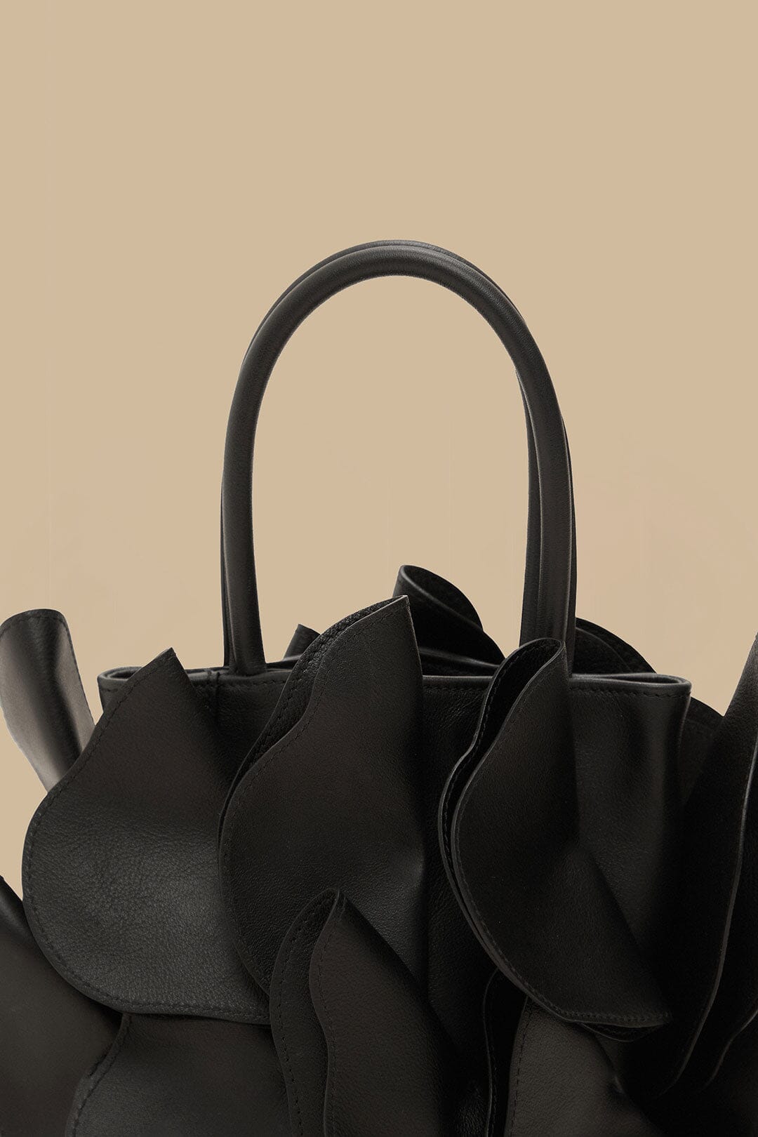 Black Leather Flower Bag - FARM Rio BLACK