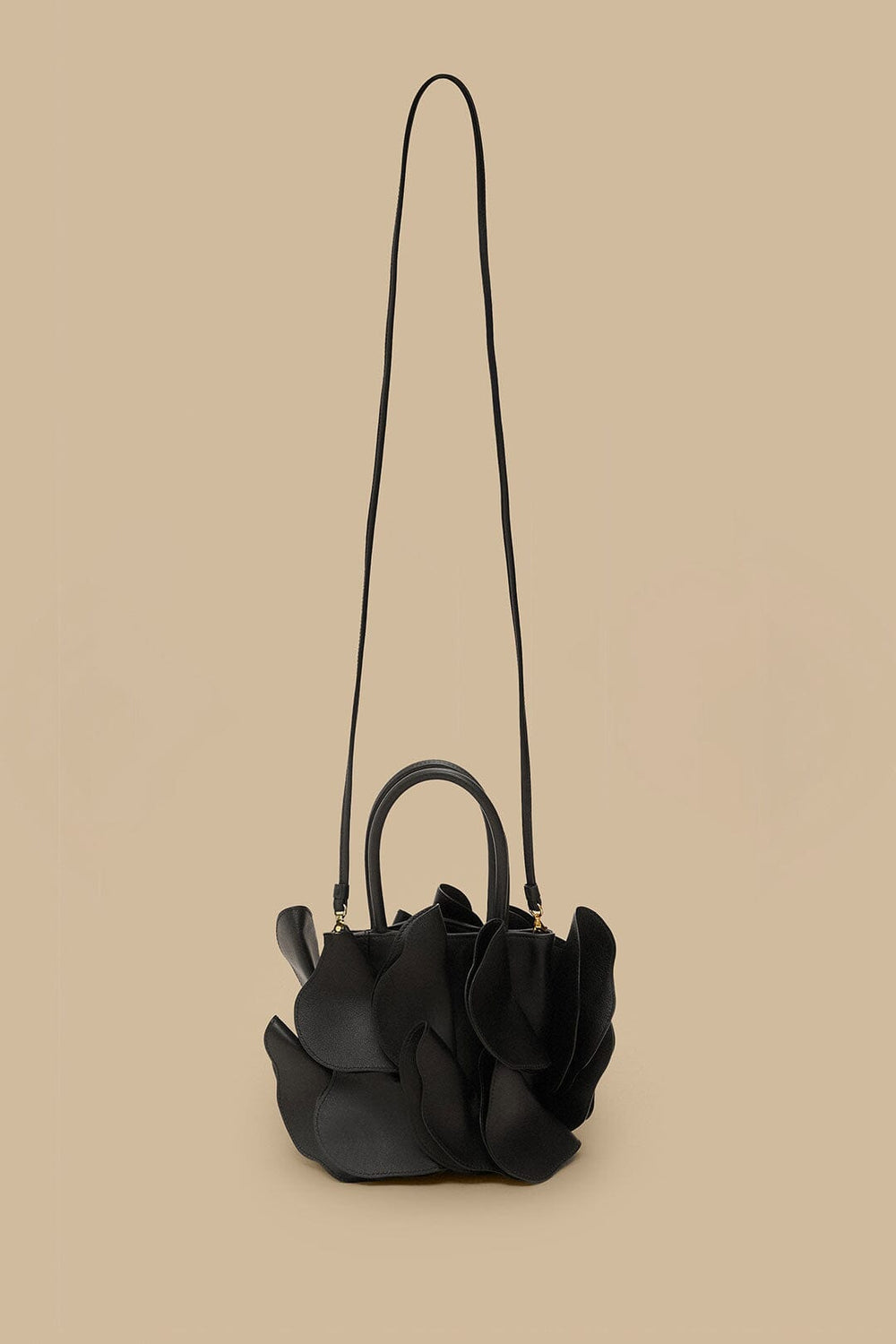 Black Leather Flower Bag - FARM Rio BLACK