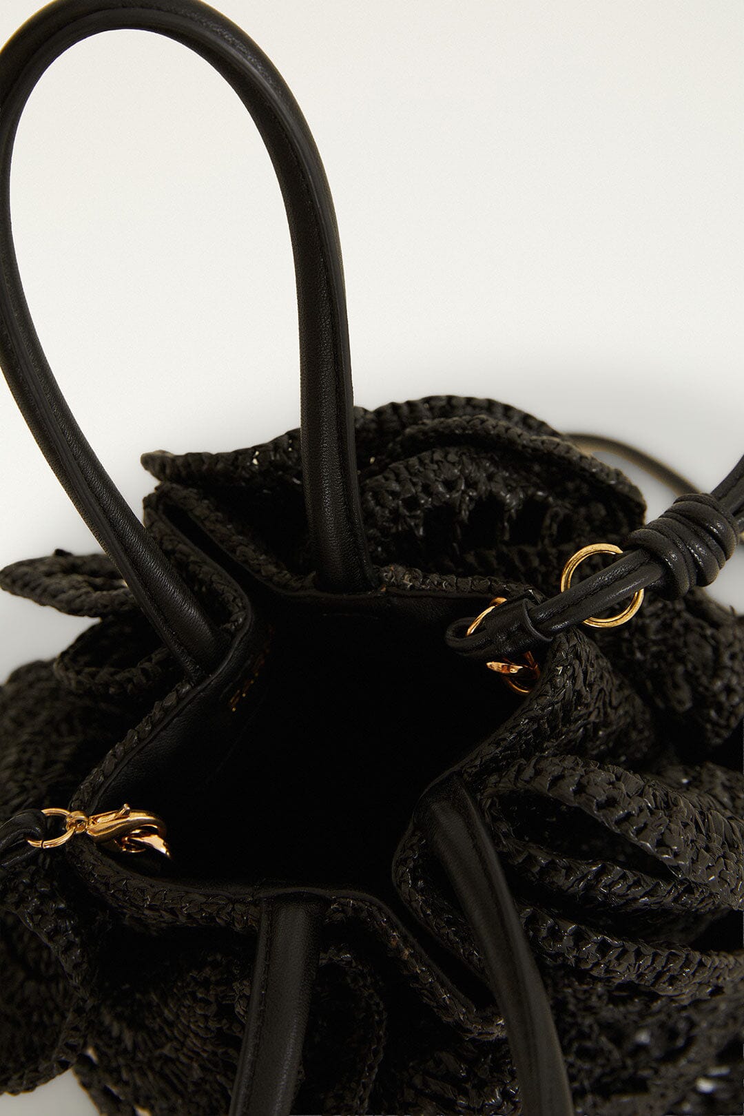 Raffia Flower Bag - FARM Rio BLACK
