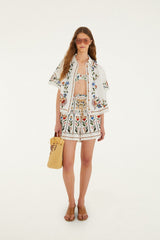 Off-White Stitched Garden Blouse - FARM Rio STITCHED GARDEN OFF-WHITE