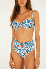Off-White Flora Tile Hot Pants Bikini Bottom - FARM Rio FLORA TILE OFF-WHITE