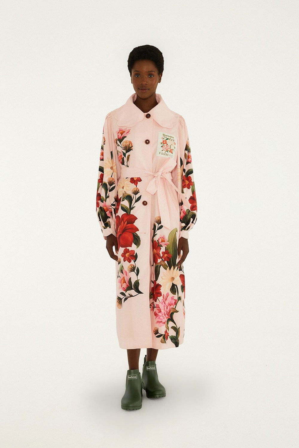 Bromelia Trench Coat - FARM Rio EDENS BLOOM LIGHT PINK