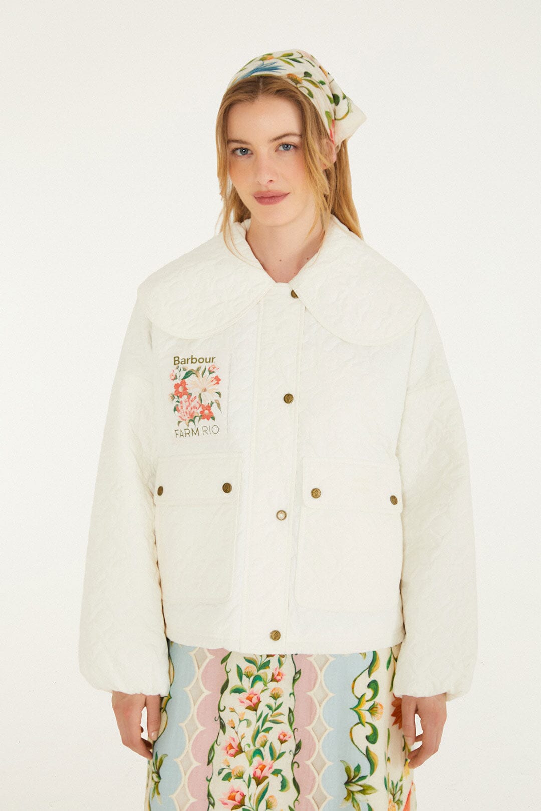 Lotus Quilted Jacket - FARM Rio EDENS BLOOM LIGHT PINK
