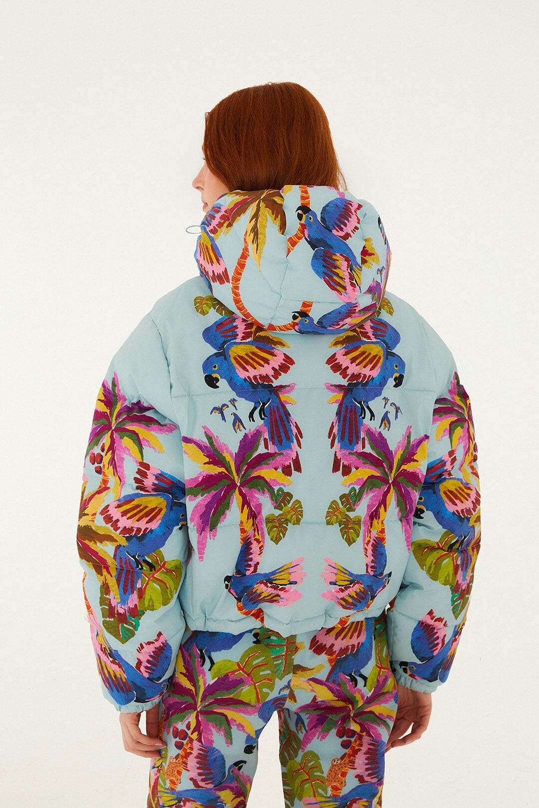 Blue Macaw Puffer Jacket - FARM Rio MACAW BLUE
