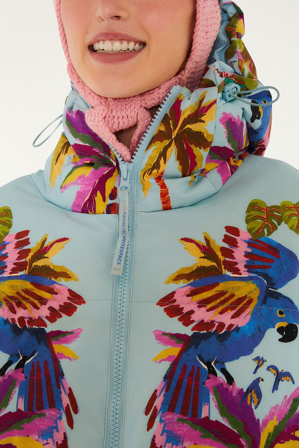 Blue Macaw Puffer Jacket - FARM Rio MACAW BLUE