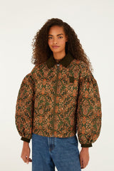 Luisa Quilted Jacket - FARM Rio ROYAL PINEAPLE GREEN