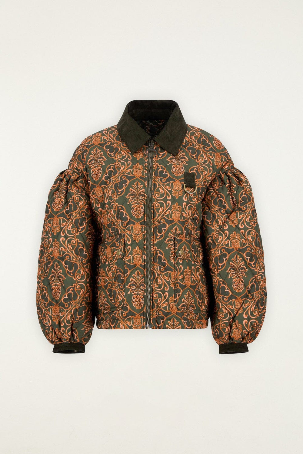 Luisa Quilted Jacket - FARM Rio ROYAL PINEAPLE GREEN