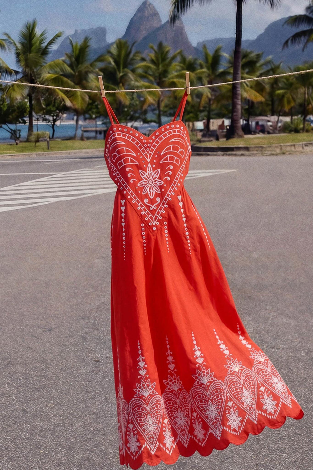 The Vicky Dress - FARM Rio DARK RED