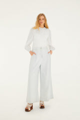 Off-White Crew Neck Long Sleeve Crochet Blouse - FARM Rio OFF-WHITE